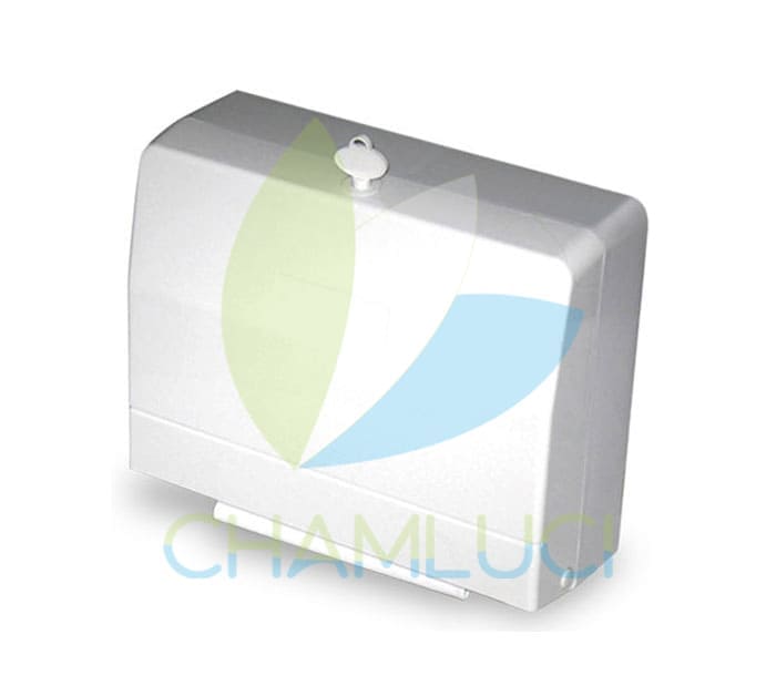 Dispensador de papel interfoliado blanco